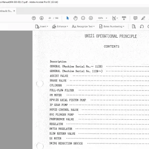 Hitachi Hydraulic Excavator UH121 Service Manual(KM-020-00)  - PDF DOWNLOAD