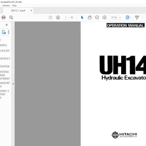 Hitachi Hydraulic Excavator UH14 Operation Manual(EM121-3) - PDF DOWNLOAD