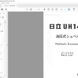 Hitachi Hydraulic Excavator UH14 Parts List Manual(P122-1-1) - PDF DOWNLOAD