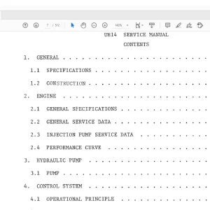 Hitachi Hydraulic Excavator UH14 UH20 UH30 Service Manual(KM000-BC)  - PDF DOWNLOAD