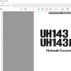Hitachi Hydraulic Excavator UH143 UH143LC Operation Manual(SN0101)  - PDF DOWNLOAD