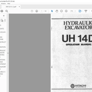 Hitachi Hydraulic Excavator UH14D Operation Manual(EM120-5-2) - PDF DOWNLOAD