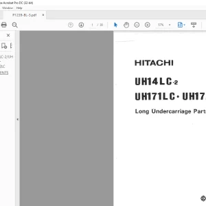 Hitachi Hydraulic Excavator UH14LC-2 UH171LC UH172LC Long Undercarriage Parts List Manual(P1239-BL-3) - PDF DOWNLOAD