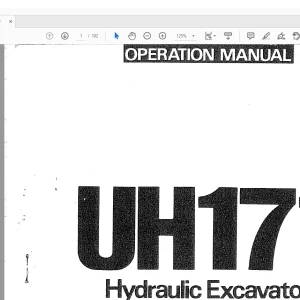 Hitachi Hydraulic Excavator UH171 Operation Manual(SN0601) - PDF DOWNLOAD