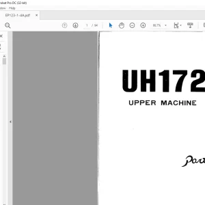 Hitachi Hydraulic Excavator UH172  Upper Machine Parts List Manual(EP 123-1-4A) - PDF DOWNLOAD