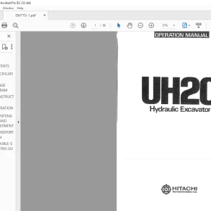 Hitachi Hydraulic Excavator UH20 Operation Manual(EM770-1) - PDF DOWNLOAD
