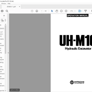 Hitachi Hydraulic Excavator UH-M10  Operation Manual(800-1)  - PDF DOWNLOAD