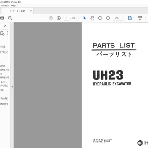 Hitachi Hydraulic Excavator UH23 Parts List Manual(P171-3-1) - PDF DOWNLOAD