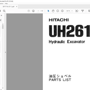 Hitachi Hydraulic Excavator UH261 Parts List Manual(P7719-CP-1) - PDF DOWNLOAD