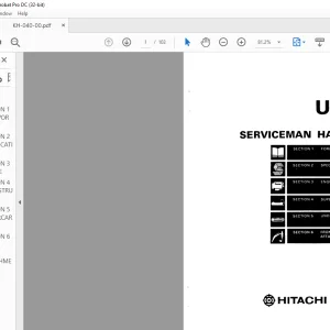 Hitachi Hydraulic Excavator UH261 Serviceman HANDBOOK Manual(KM040-00) - PDF DOWNLOAD