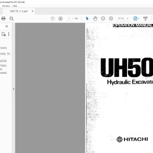 Hitachi Hydraulic Excavator UH501 Operation Manual(EM176-1-3) - PDF DOWNLOAD