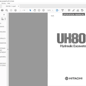 Hitachi Hydraulic Excavator UH801 Operation Manual(EM180-1-4) -  PDF DOWNLOAD
