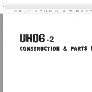 Hitachi Hydraulic excavator UH06-2 Construction & Parts List Manual(P160-4-3C) - PDF DOWNLOAD