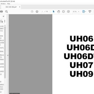 Hitachi Hydraulic excavator UH06 UH06 DUH06 DTUH07 UH09 Service Manual(KM-000-BE)  - PDF DOWNLOAD