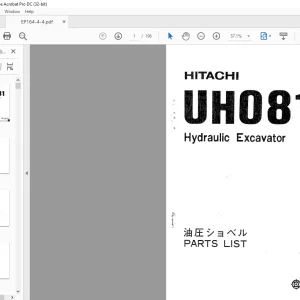 Hitachi Hydraulic Excavator UH07-5 UH07LC-5 Parts List Manual(P164-5-7) - PDF FDOWNLOAD