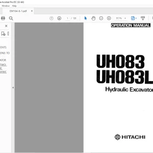 Hitachi Hydraulic excavator UH083,UH083LC Operation Manual - PDF DOWNLOAD