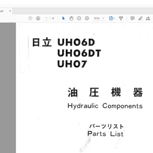 Hitachi Hydraulic excavator UH0FD UH06DT UH 07 Parts List Manual(P1649-1) - PDF DOWNLOAD