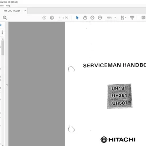 Hitachi UH181 UH261 UH501 Serviceman HANDBOOK Manual(KH-00C-00) - PDF DOWNLOAD
