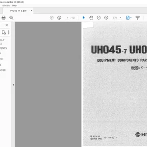 Hitachi UH045-7 UH063 Equipment Components Parts List Manual(P7309) - PDF DOWNLOAD