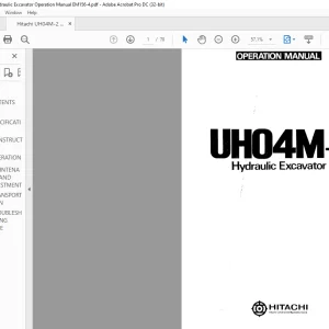 Hitachi UH04M-2 Hydraulic Excavator Operation Manual EM156-4 - PDF DOWNLOAD