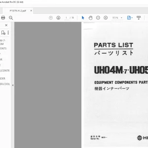 Hitachi UH04M-7 UH053M Equipment Components Parts List Manual(EP1579-H-2) - PDF DOWNLOAD