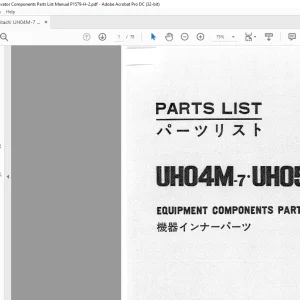 Hitachi UH04M-7 UH053M Excavator Components Parts List Manual (P1579-H-2) - PDF DOWNLOAD