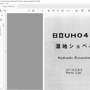 Hitachi Hydraulic Excavator UH04M (Mud Type)  Parts List Manual (P156-1) - PDF DOWNLOAD