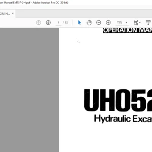 Hitachi UH052M Hydraulic Excavator Operation Manual (EM157-2-4) - PDF DOWNLOAD