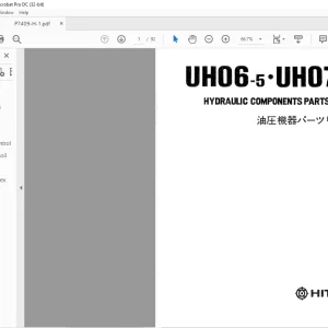 Hitachi UH06-5 UH071 Hydraulic Components Parts List Manual(P7409-H-1)  - PDF DOWNLOAD