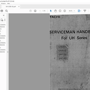 Hitachi UH083 UH103 UH123 UH143 For UH Series SERVICEMAN HANDBOOK Manual(KH-00B-00) -  PDF DOWNLOAD