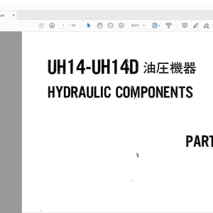 Hitachi UH14-UH14D Hydraulic Components Parts List Manual(P1295-1) - PDF DOWNLOAD