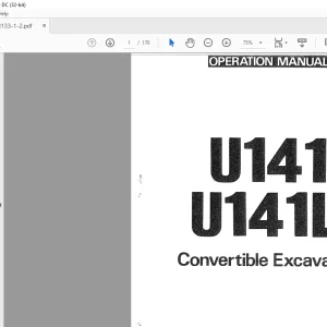 Hitachi UH141 UH141L Convertible Excavator Operation Manual(SN0503)  - PDF DOWNLOAD