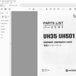 Hitachi UH35 UH501 Equipment Components Parts List Manual(P7819-H-1) -  PDF DOWNLOAD