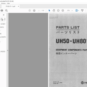 Hitachi UH50 UH801 Equipment Components Parts List Manual(P180-E1-1) - PDF DOWNLOAD