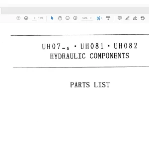 Hitachi UH07-s UH081 UH082 HYDRAULIC COMPONENTS Parts List Manual(Pl649-H-4) - PDF DOWNLOAD