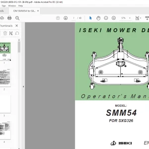 ISEKI Lawn Mower DECK SMM54 FOR SXG326 Operator’s Manual - PDF DOWNLOAD