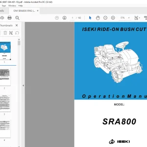 ISEKI Ride-on Bush Cutter SRA800 Operation Manual -  PDF DOWNLOAD