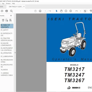 ISEKI TRACTORS TM3217 TM3247 TM3267 Operator’s Manual - PDF DOWNLOAD