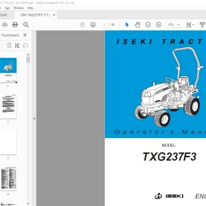 ISEKI TRACTORS TXG237F3 Operator’s Manual -  PDF DOWNLOAD