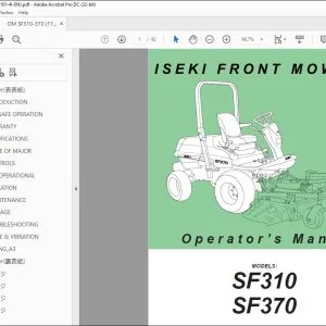 Iseki Front Mower SF310 SF370 Operator's Manual - PDF DOWNLOAD