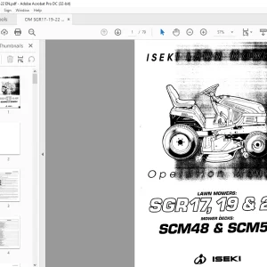 Iseki Lawn Mowers SGR17 SGR19 SGR22 Mower Decks SCM48 SCM54 Operation Manual - PDF DOWNLOAD