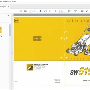 Iseki Lawns Mower SW519 Operator's Manual - PDF DOWNLOAD