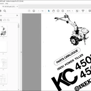Iseki Power Tiller KC450F KC450 Parts Catalogue Manual - PDF DOWNLOAD