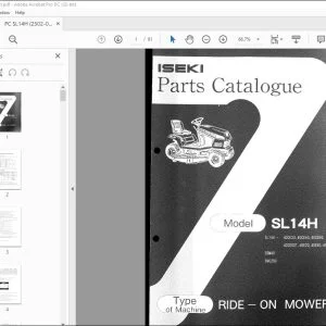 Iseki SL14H SSM40 SBC250 Parts Catalogue Manual - PDF DOWNLOAD