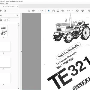 Iseki Tractor TE3210 2&4 Wheel drive type Parts Catalogue Manual - PDF DOWNLOAD