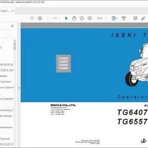 Iseki Tractor TG6407 TG6557 TG6507 TG6687 Operator's Manual - PDF DOWNLOAD