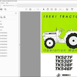 Iseki Tractor TK527F TK532F TK538F TK546F Operator's Manual - PDF DOWNLOAD
