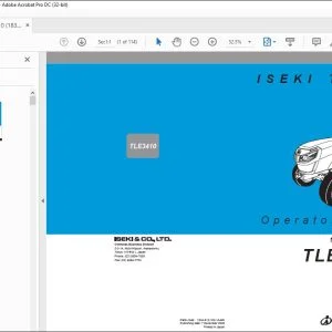 Iseki Tractor TLE3410 Operator's Manual - PDF DOWNLOAD