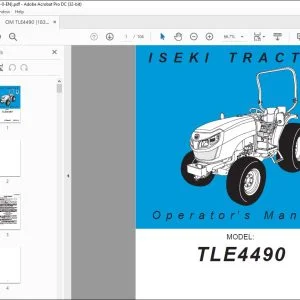 Iseki Tractor TLE4490 Operator's Manual - PDF DOWNLOAD