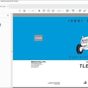 Iseki Tractor TLE4550 Operator's Manual - PDF DOWNLOAD
